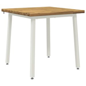 vidaXL 60 x 55 x 75 cm Massivholz Akazie Wei&szlig; Rechtwinklig