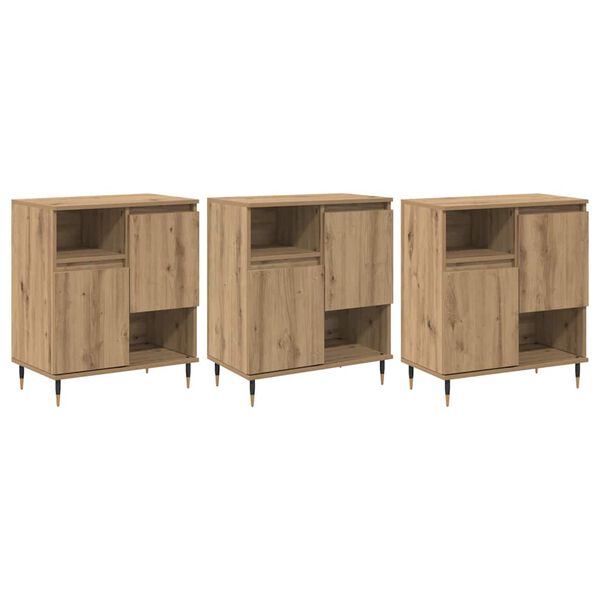 vidaXL Sideboards 3 pcs Artisan-Eiche 180 x 35 x 70 cm Holzwerkstoff