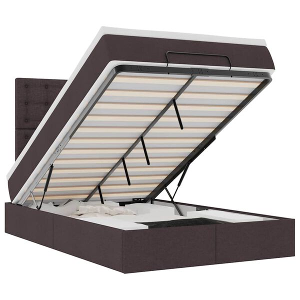 vidaXL Ottoman-Bett mit Matratze Dunkelbraun 120x200 cm Stoff