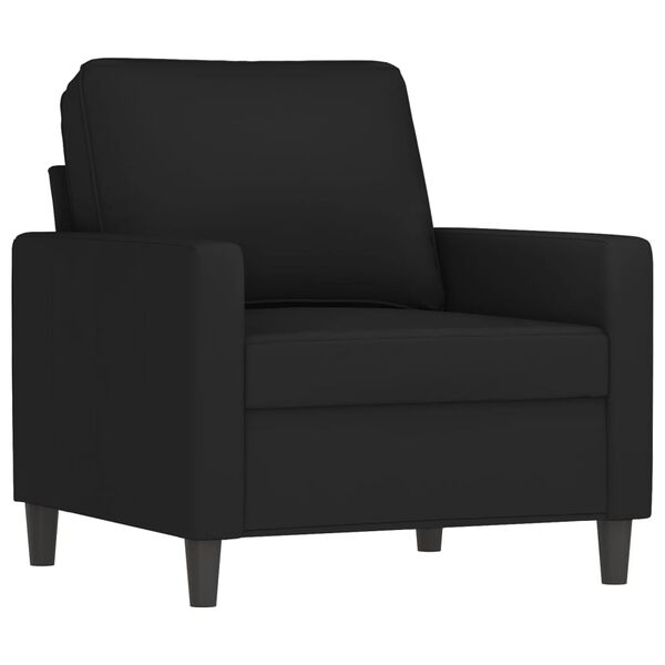 vidaXL Sessel mit Hocker Schwarz 60 cm Samt