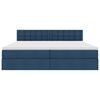 vidaXL Bett mit Stauraum und LED mit Matratze Blau 200 x 200 cm Stoff