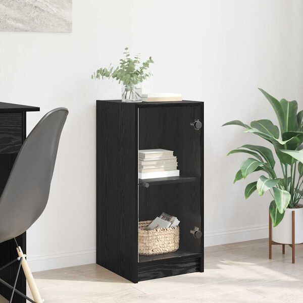 vidaXL Sideboard Schwarz Eichen-Optik 35 x 37 x 76 cm Holzwerkstoff