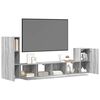 vidaXL 4-tlg. TV-Schrank-Set Grau Sonoma Holzwerkstoff