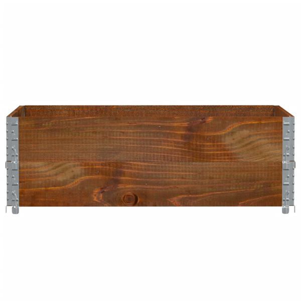 vidaXL Paletten-Aufsatzrahmen 2 Stk. Braun 120x80 cm Massivholz Kiefer