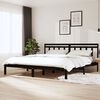 vidaXL Massivholzbett Schwarz Kiefer 200x200 cm