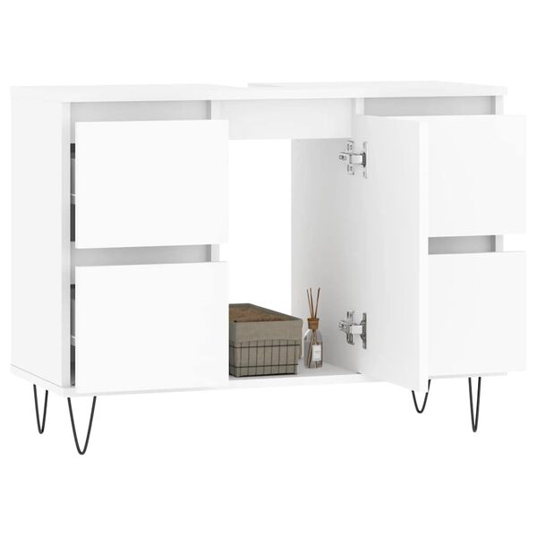 vidaXL Badschrank Weiß 80x33x60 cm Holzwerkstoff