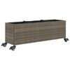 vidaXL Pflanzk&uuml;bel mit Rollen 3 T&ouml;pfe Grau 107x32x38 cm Poly-Rattan
