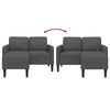 vidaXL 2-Sitzer-Sofa mit Chaiselongue L-f&ouml;rmig Dunkelgrau 125 cm Leinen