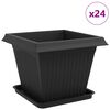 vidaXL Blument&ouml;pfe 24 pcs Schwarz 43 x 43 x 33,5 cm Kunststoff