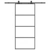 vidaXL Schiebet&uuml;r mit Beschlag Schwarz 90x205 cm ESG-Glas