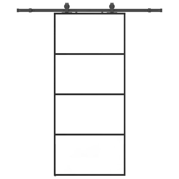 vidaXL Schiebet&uuml;r mit Beschlag Schwarz 90x205 cm ESG-Glas