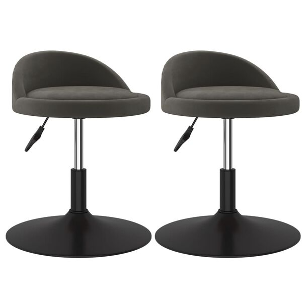 vidaXL Esszimmerst&uuml;hle 2 Stk. Drehbar Dunkelgrau Samt