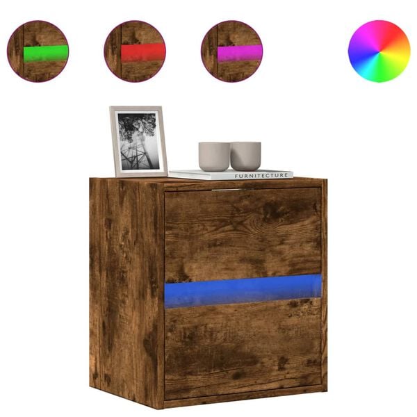 vidaXL TV-Wandschrank mit LED-Beleuchtung Räuchereiche 41x31x45 cm