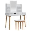 vidaXL Schminktisch-Set FAUSKE 5 pcs Wei&szlig; 100 x 50 x 143 cm
