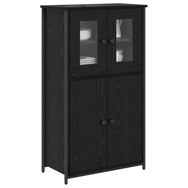 vidaXL Highboard Schwarz Eichen-Optik 62 x 32 x 106,5 cm Holzwerkstoff