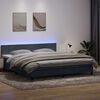 vidaXL Boxspringbett mit Matratze & LED Dunkelgrau 180x210 cm Samt
