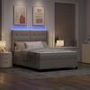 vidaXL LED Boxspringbett mit Matratze Taupe 140 x 190 cm Stoff