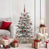 vidaXL K&uuml;nstlicher klappbarer Weihnachtsbaum Wei&szlig; 120 cm PE und PVC