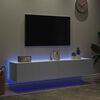 vidaXL TV-Wandschr&auml;nke mit LED-Leuchten 2 Stk. Wei&szlig; 80x35x31 cm