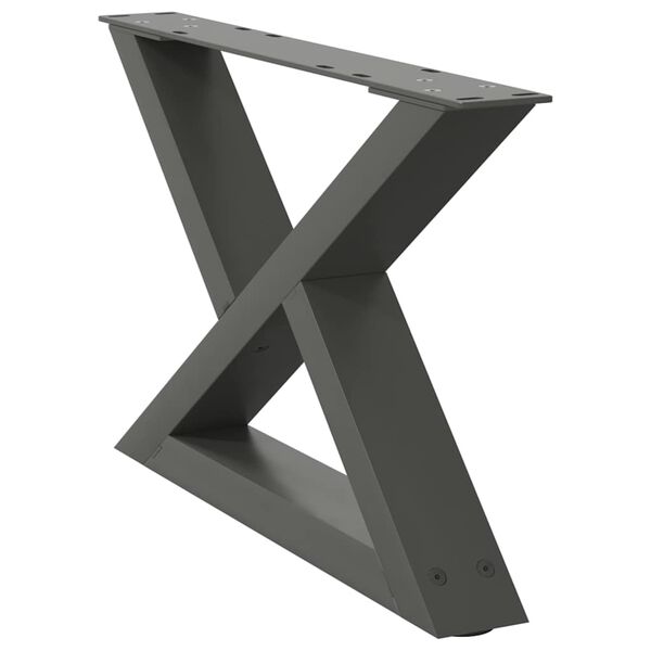 vidaXL Couchtischbeine 2 Stk. Anthrazit 60x(30-31,3) cm Stahl