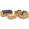 vidaXL 5-tlg. Garten-Lounge-Set mit Kissen Massivholz Teak
