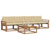 vidaXL Outdoor-Sofagarnitur mit Kissen 5 pcs Natur und Beige