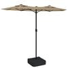 vidaXL Doppel-Sonnenschirm Taupe 316x145 cm