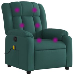 vidaXL Massage-Relaxsessel, dunkelgr&uuml;ner Stoff