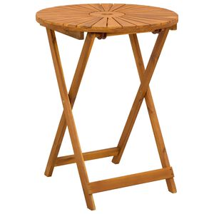 vidaXL Klappbarer Gartentisch Natur &Oslash;60 x 75 cm Massivholz Akazie