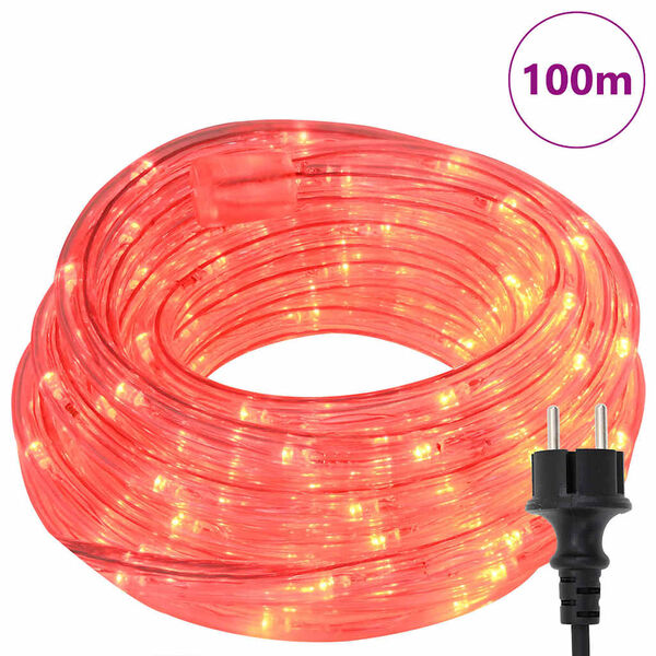 vidaXL Lichtseil mit 2400 LEDs Rot 100 m PVC