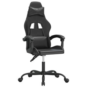 vidaXL Gaming-Stuhl Drehbar Schwarz Kunstleder