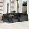 vidaXL Gartensofa-set 12 pcs Schwarz Poly-Rattan