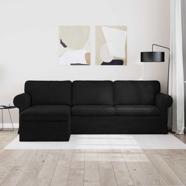 vidaXL Sofa Schwarz Gesamtabmessungen: 245 x 138 x 80 cm (B x T x H)
