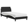 vidaXL Bett mit Matratze "Dover" Schwarz und Wei&szlig; 90x190 cm Kunstleder