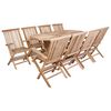 vidaXL Gartenm&ouml;bel Set 9 Stk. Natur Massivholz Teak