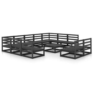 vidaXL 12-tlg. Garten-Lounge-Set Massivholz Kiefer