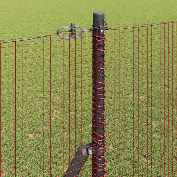 vidaXL Geschwei&szlig;ter Drahtzaun Rot 1,5 x 25 m
