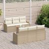 vidaXL Garten-Sofa-Set 7 pcs Beige und Wei&szlig;