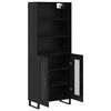 vidaXL Highboard Schwarz Eichen-Optik 69,5 x 34 x 180 cm Holzwerkstoff