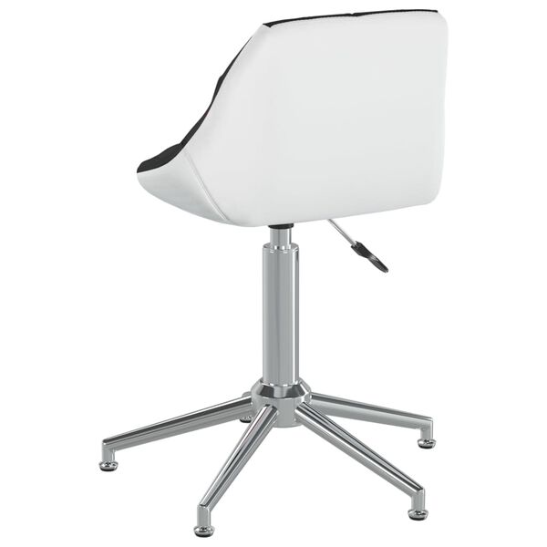 vidaXL Esszimmerstuhl Drehbar Schwarz und Weiß Kunstleder