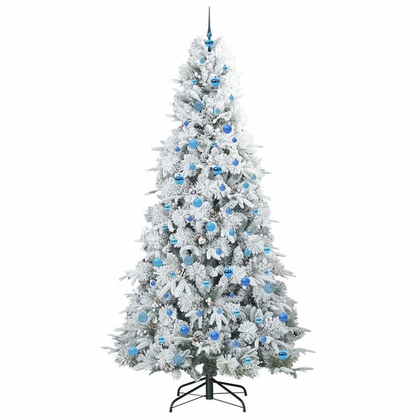vidaXL K&uuml;nstlicher klappbarer Weihnachtsbaum Wei&szlig; 240 cm PE und PVC