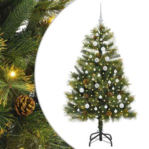 vidaXL K&uuml;nstlicher klappbarer Weihnachtsbaum mit Tannenzapfen 150 cm