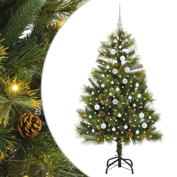 vidaXL K&uuml;nstlicher klappbarer Weihnachtsbaum mit Tannenzapfen 150 cm