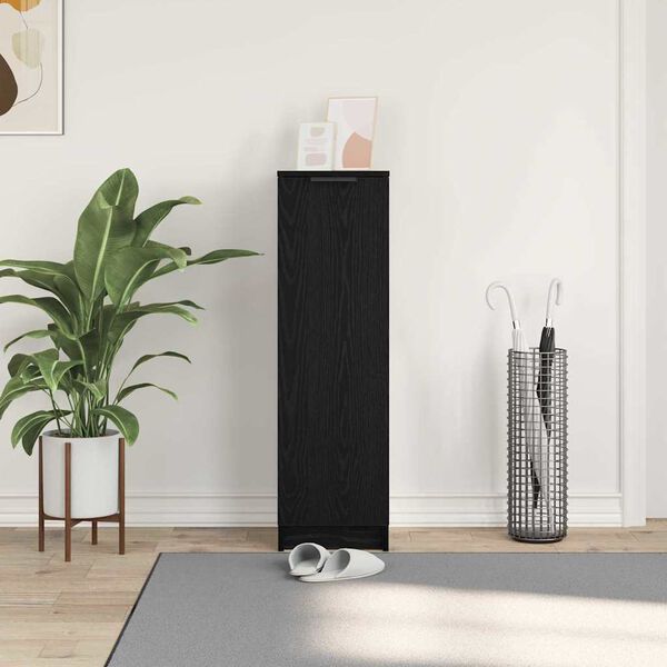 vidaXL Schuhschrank mit Regal Schwarz Eichen-Optik 29,5 x 35 x 101 cm