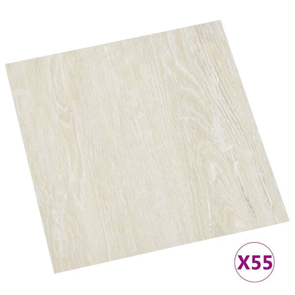 vidaXL Bodenplanken 55 pcs Creme 5,11 m&sup2; PVC