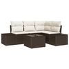 vidaXL Gartensofa-set 5 pcs Braun Poly-Rattan