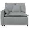 vidaXL Modulares Sofa Endmodul mit Armlehne Kissen Hellgrau 100 cm