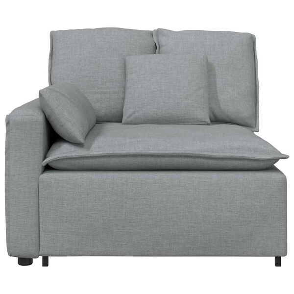 vidaXL Modulares Sofa Endmodul mit Armlehne Kissen Hellgrau 100 cm