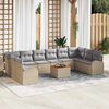 vidaXL Gartensofa-set mit Kissen 11 pcs Beige Poly-Rattan