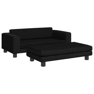 vidaXL Hundebett mit Verl&auml;ngerung Schwarz 100x50x30 cm Samt